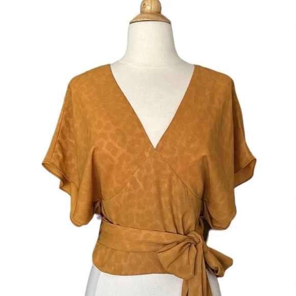 Current Air Tops - Anthropologie CURRENT AIR Mindy Dolman Kimono Sleeve Wrap Blouse Size XS NWOT